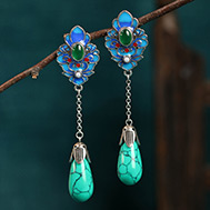 earrings-รุ่น-ต่างหูวินเทจ-เทอควอยซ์-(-turquoise-)-หินนำโชค
