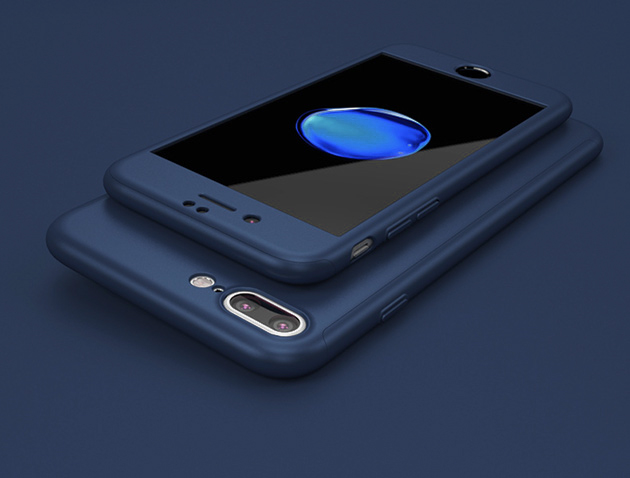 229007 เคส iPhone 7 สีน้ำเงิน โชว์โลโก้
